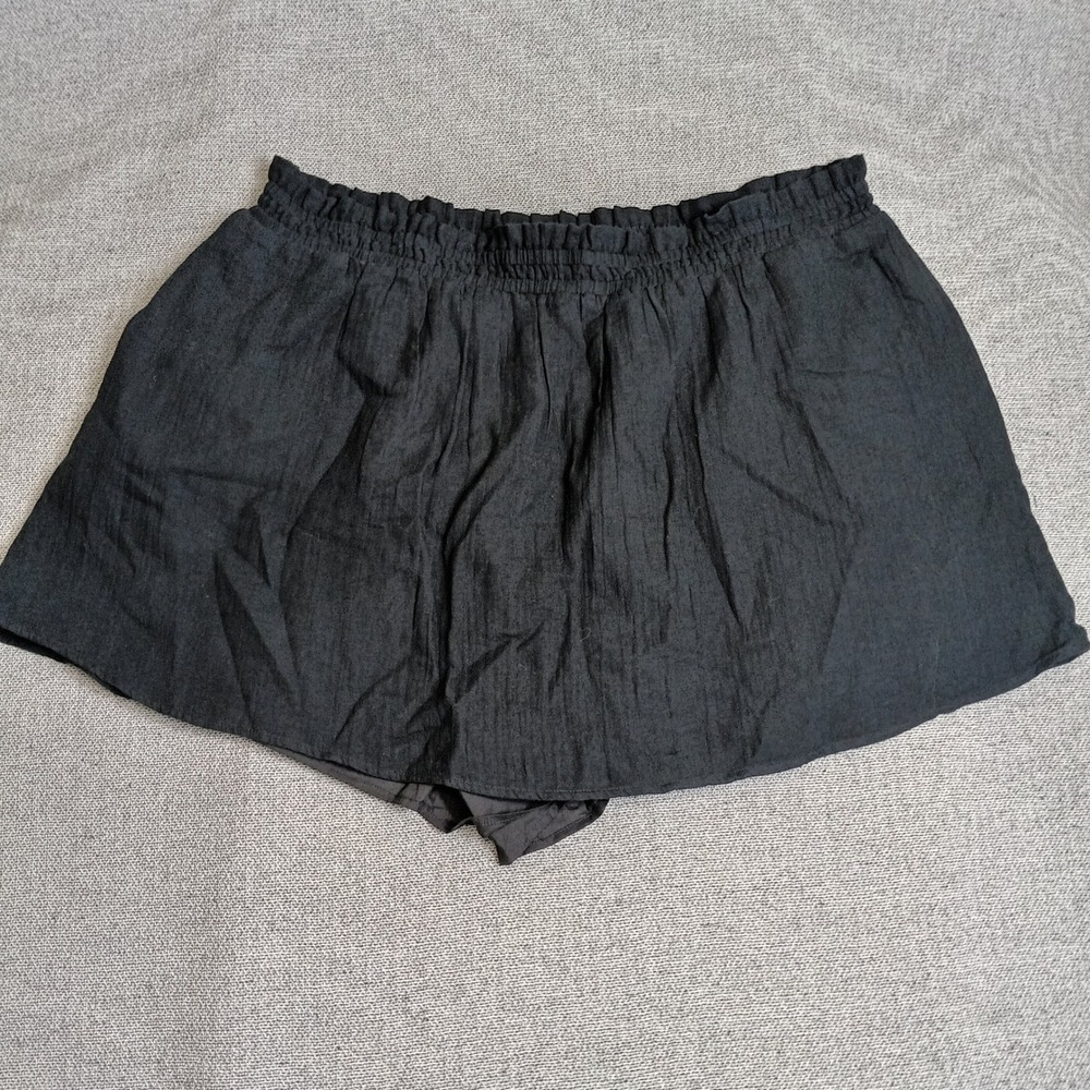 Old Navy Cotton Gauze Skort Women XXL Tall Black NEW Smocked Waist Flowy